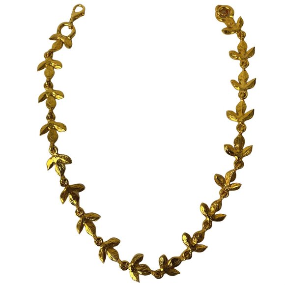 Ines de la Fressange Gold Leaves Necklace - Picture 1 of 5